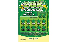 Экспресс-лотерея 20X VÕIDUKAS – выиграйте до 40 000